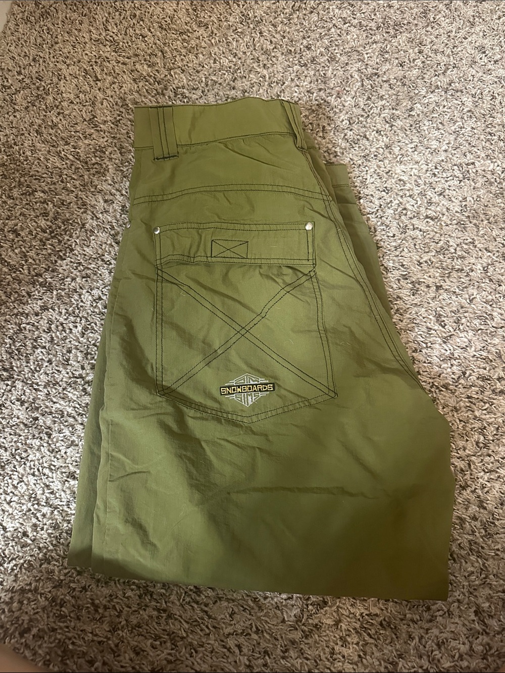 Snowboarding Olive Green Men's Pants